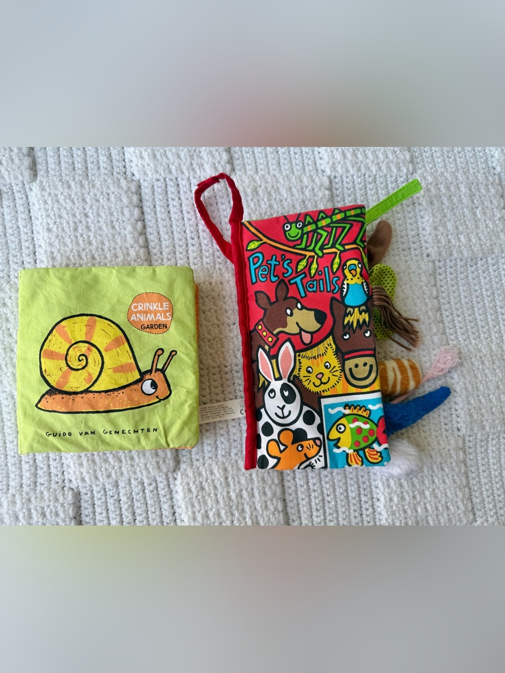 Jellycat Pet's Tails soft fabric sensory book